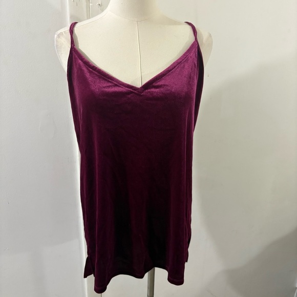 Old Navy Purple Velvet Camisole Tank Sz M Witchy Fairy Whimsigoth Party - Picture 1 of 7